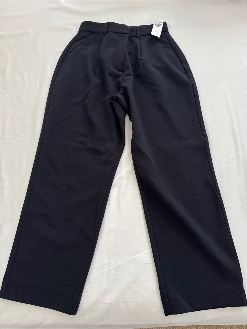 Abercrombie & Fitch Black High-Rise Pleated Trousers